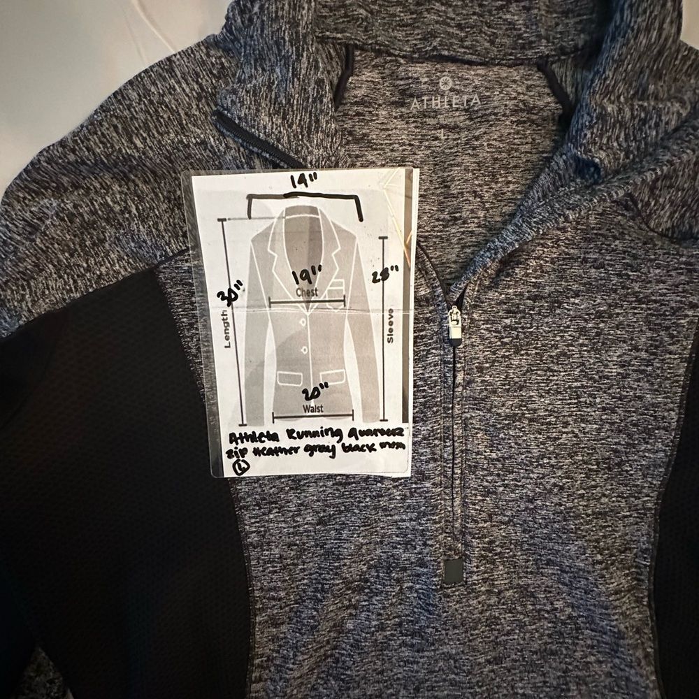 Athleta Running Wild Half Zip Long Sleeve Pullover Jacket Gray Black Size L - Picture 9 of 9